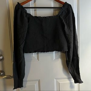 Aerie Long Sleeve Pretty Smocked Top